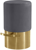 Grey Velvet Stool E5632