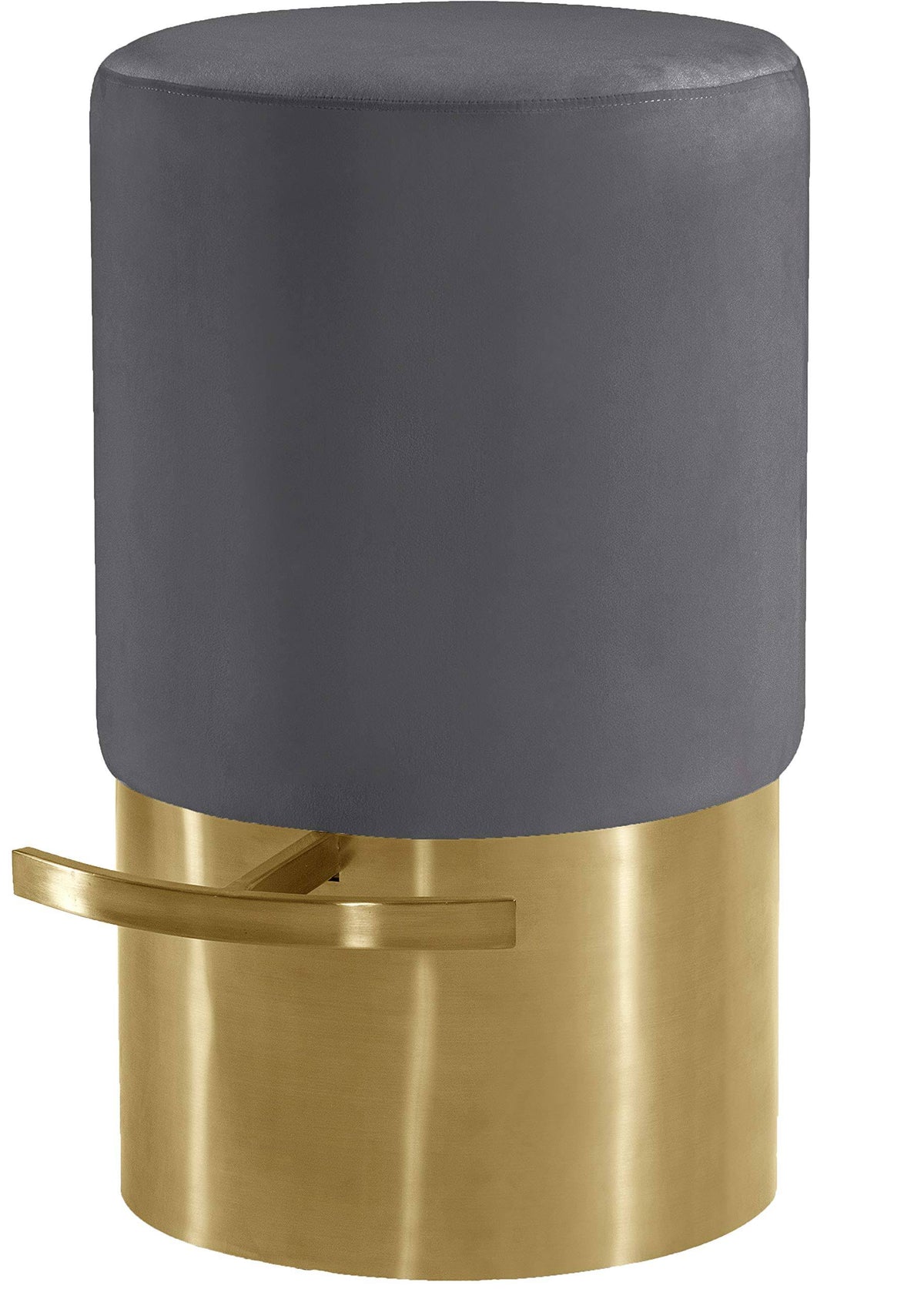 Grey Velvet Stool E5632