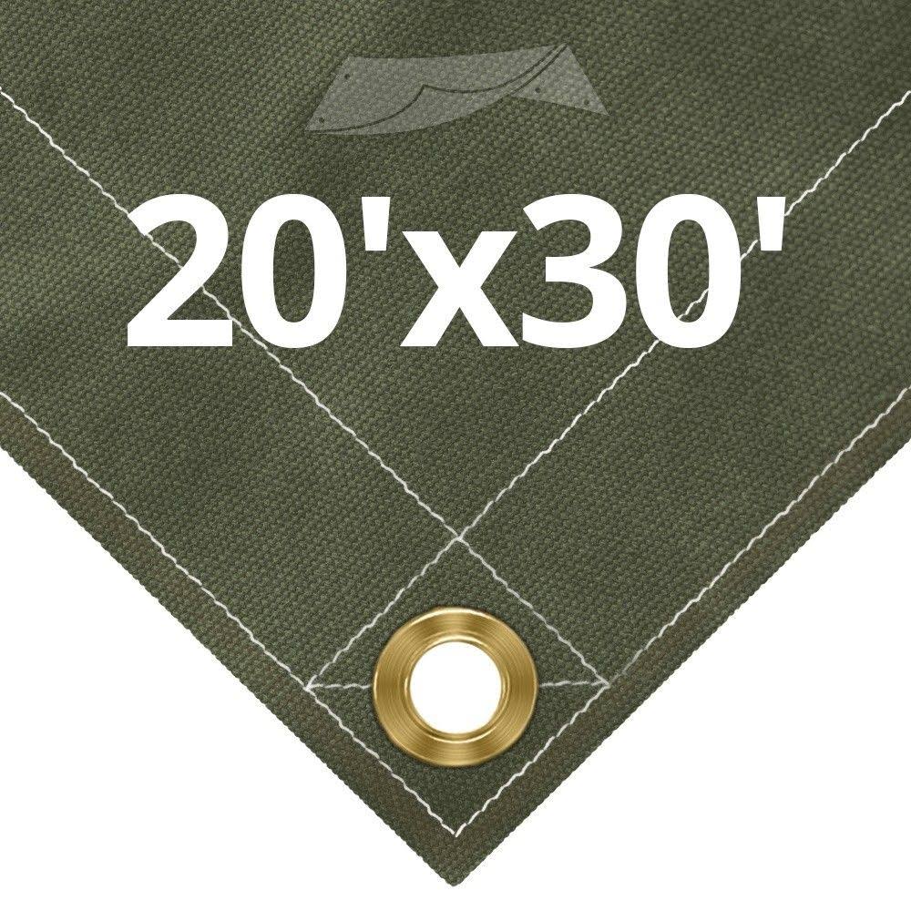 Olive Drab Canvas Tarps 20 x 30 B8420
