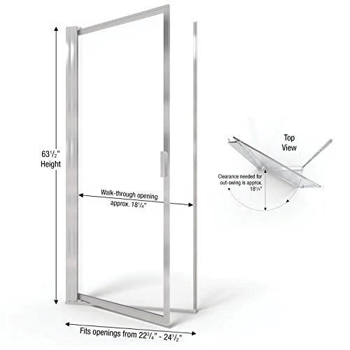 Clear Glass Shower Door Brushed Nickel Finish R25029