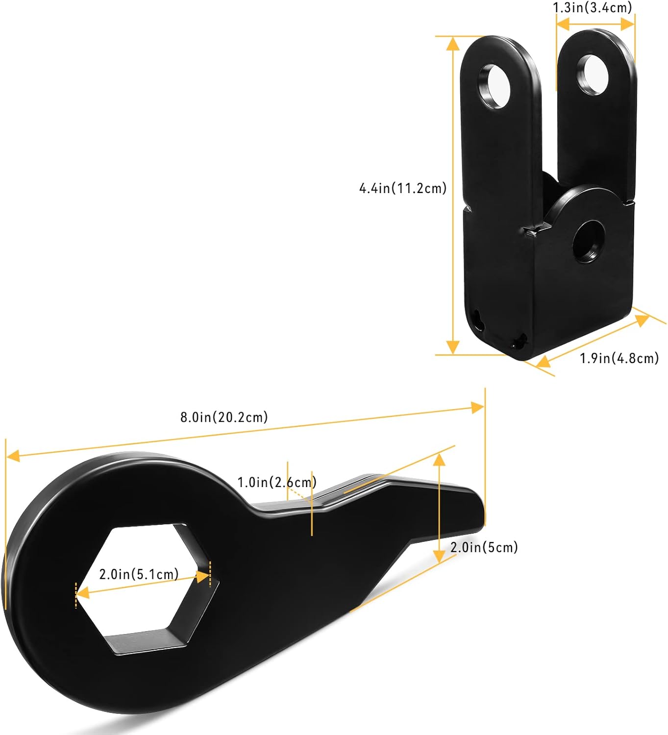 1"-3" Forged Adjustable Suspension Leveling Lift Kits with Shock Extenders Pack of 2 T802