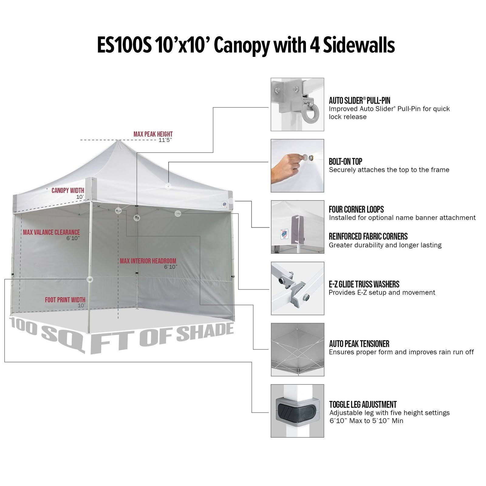 10 x 10 Instant Shelter Canopy E670331