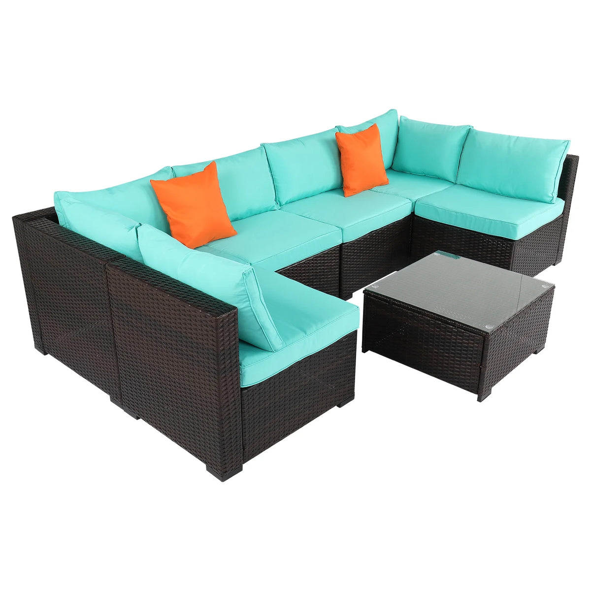 7PCS Rattan Patio Furniture T356981