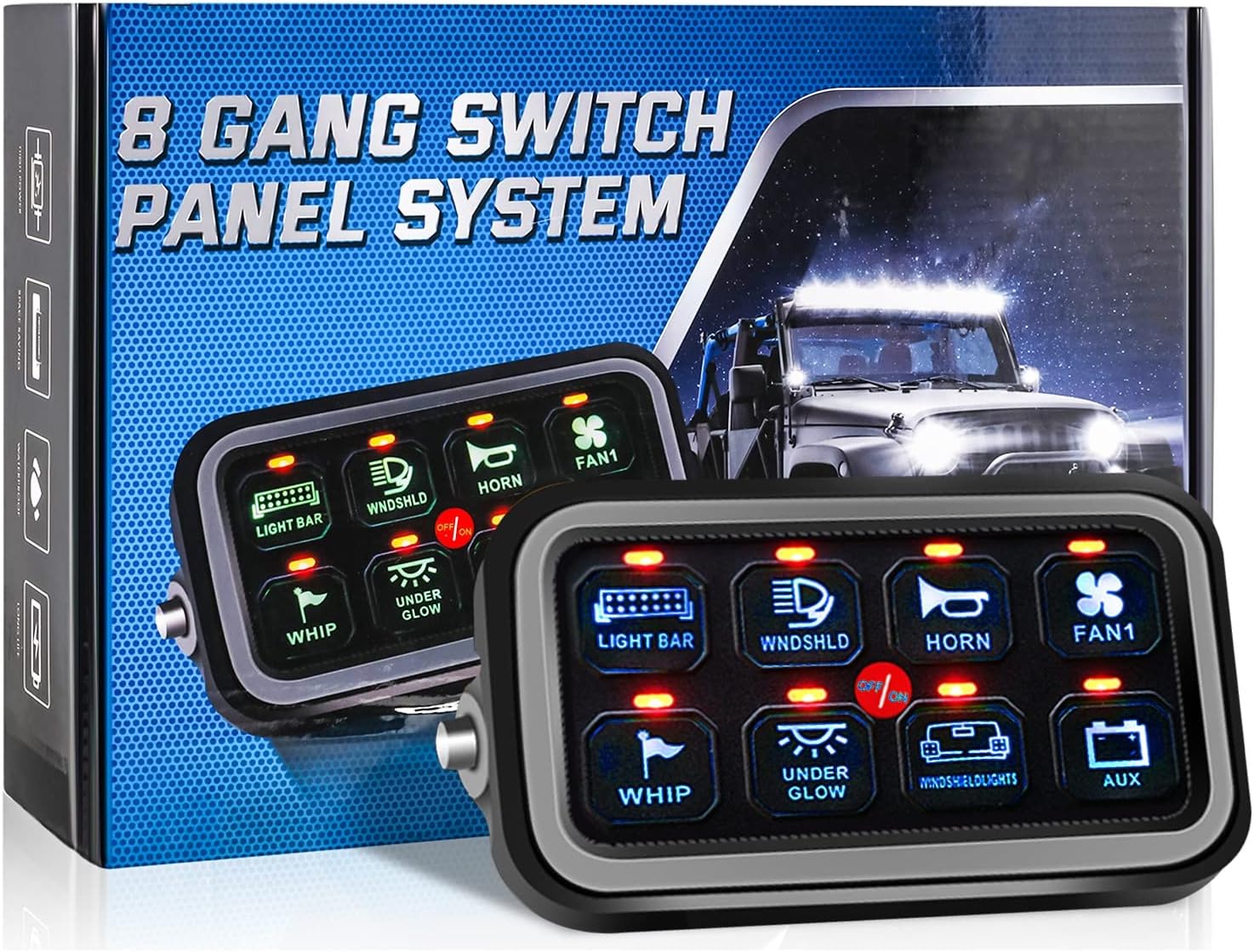 8 Gang LED Switch Panel Relay Box L756