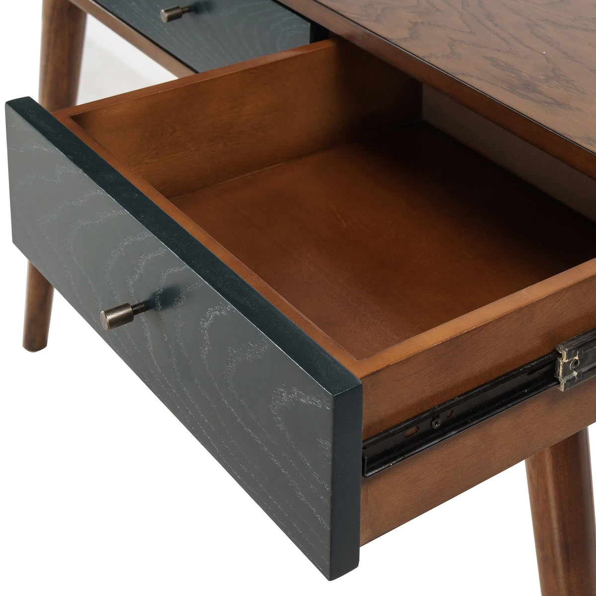 Blue/Pecan 3 Drawer Writing Desk N721652
