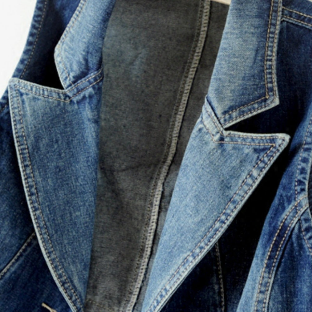 Washed Blue Denim Vest Waistcoat Jacket N10117