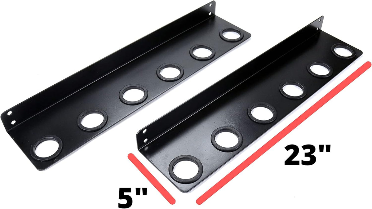 Black Powder Coated Steel Wall Mounted Tool Rack Pack of 2 W2551