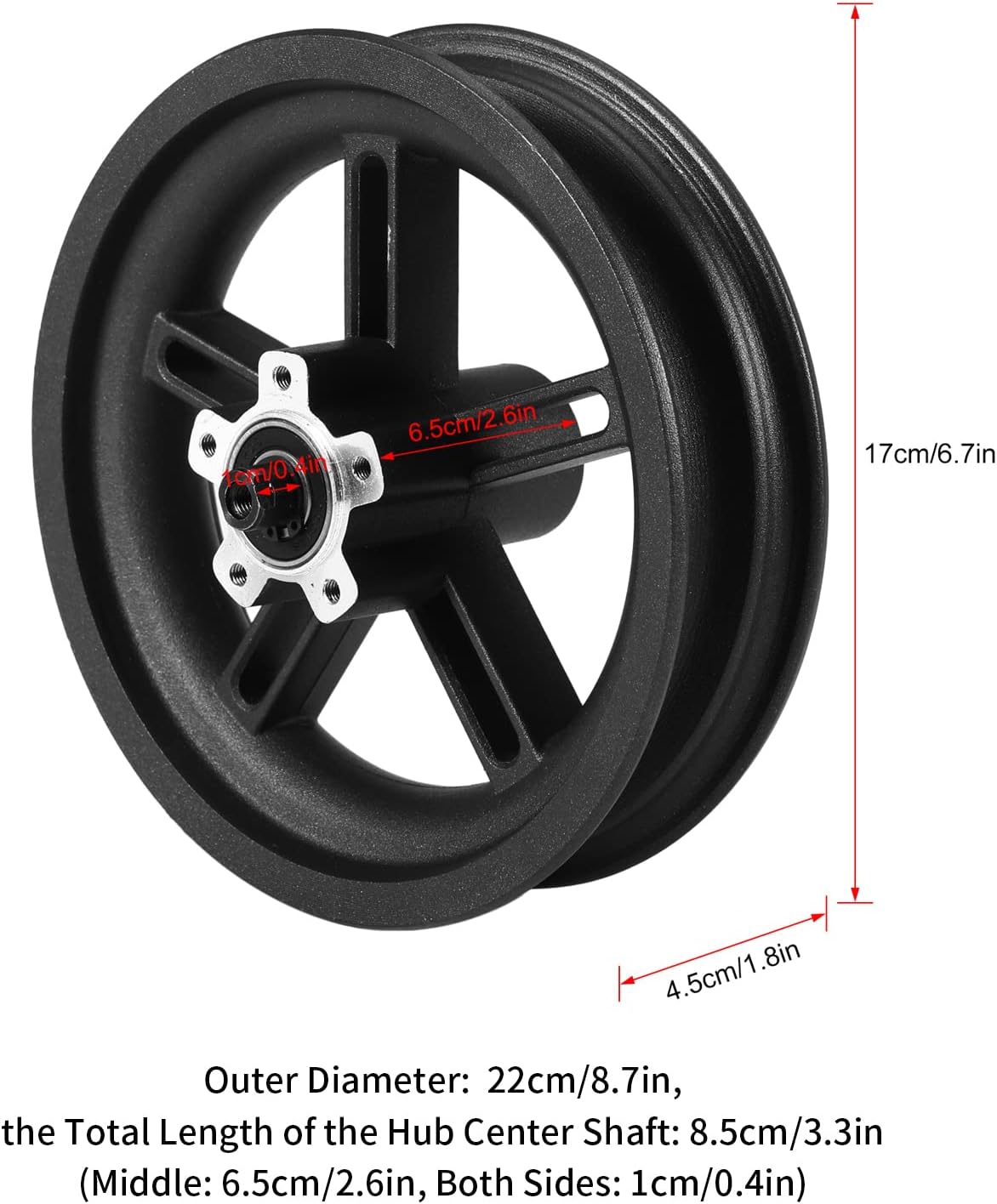 8.5in Solid Tire Wheel Hub for Electric Scooter Rear Wheel Assembly, Pack of 2 M8966
