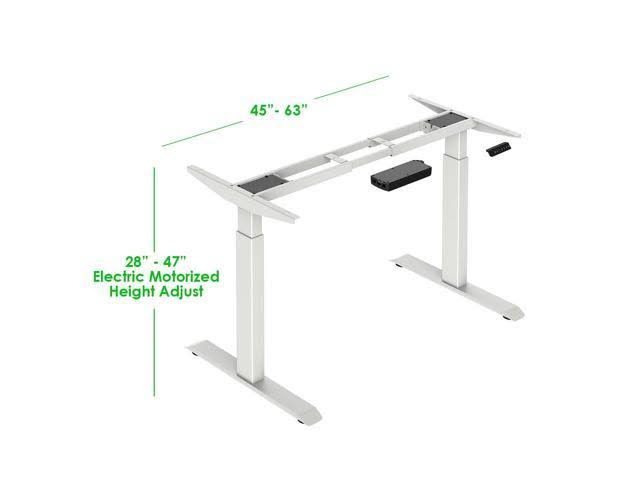 White Adjustable Electric Stand Up Desk Frame J11893