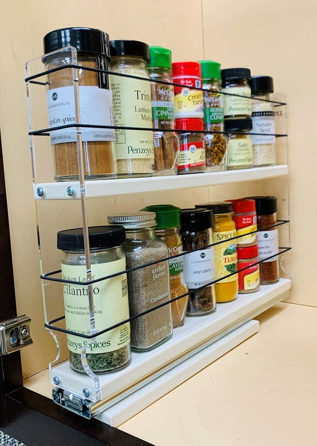 Spice Rack Narrow Space 12 Capacity Drawer Access Y969