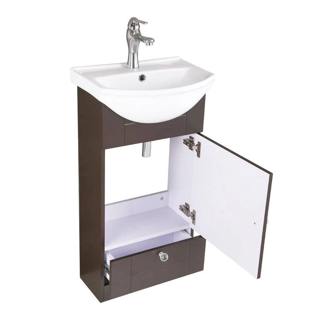 White Bathroom Sink Vanity Cabinet with Faucet and Drain Q2175