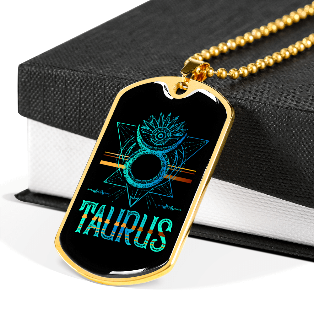 Stainless Steel or 18k Gold Zodiac Necklace with 24" Chain V8761